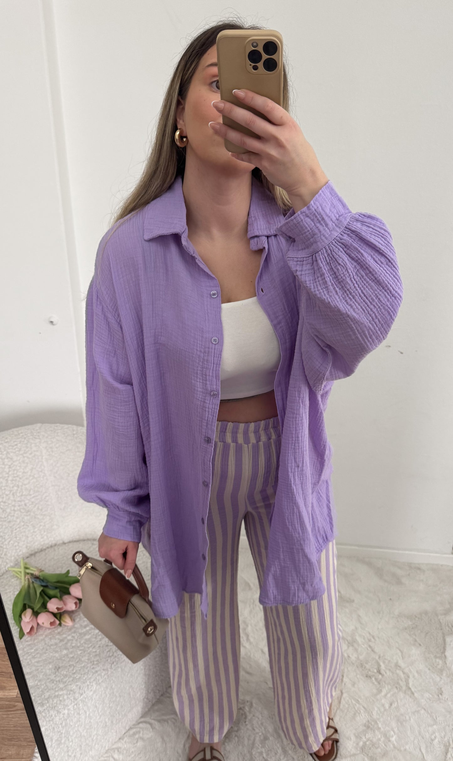 Musselin Bluse lang