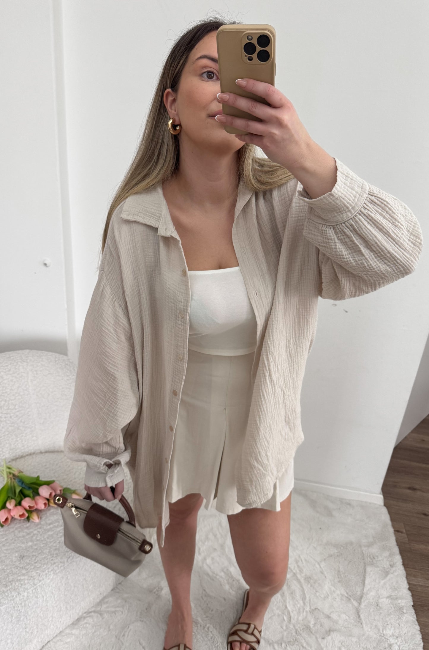 Musselin Bluse lang