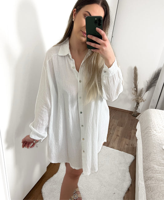 Oversize Musselin Bluse